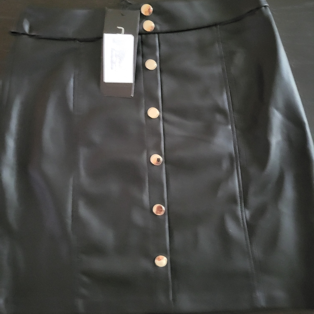 Faux leather skirt